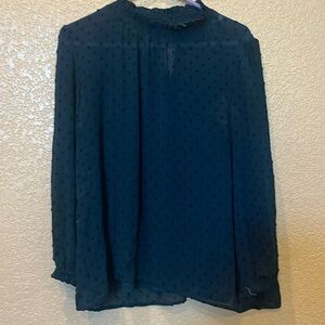 Beautiful blue blouse with a high neck